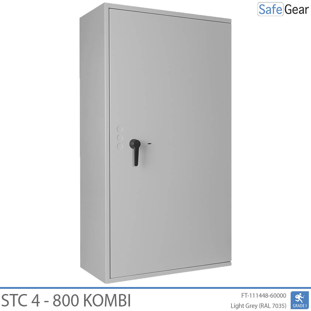STC 4-800 Kombi key safe in Light Grey, door closed