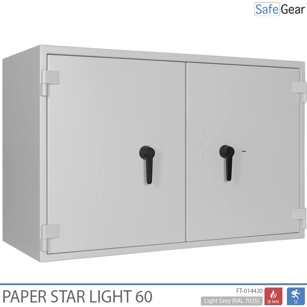 Paper Star Light 60 Dokumententresor – 28 Aktenordner – Einbruchschutz S2 / Feuerprüfung 30m