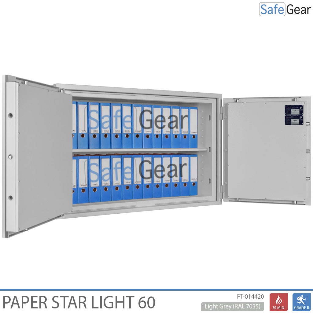 Paper Star Light 60 Dokumententresor – 28 Aktenordner – Einbruchschutz S2 / Feuerprüfung 30m