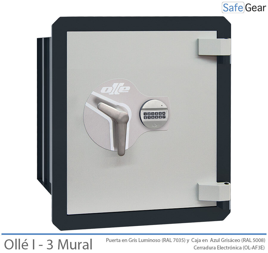 Ollé I-3 Grade 1 wall safe with electronic lock, door closed