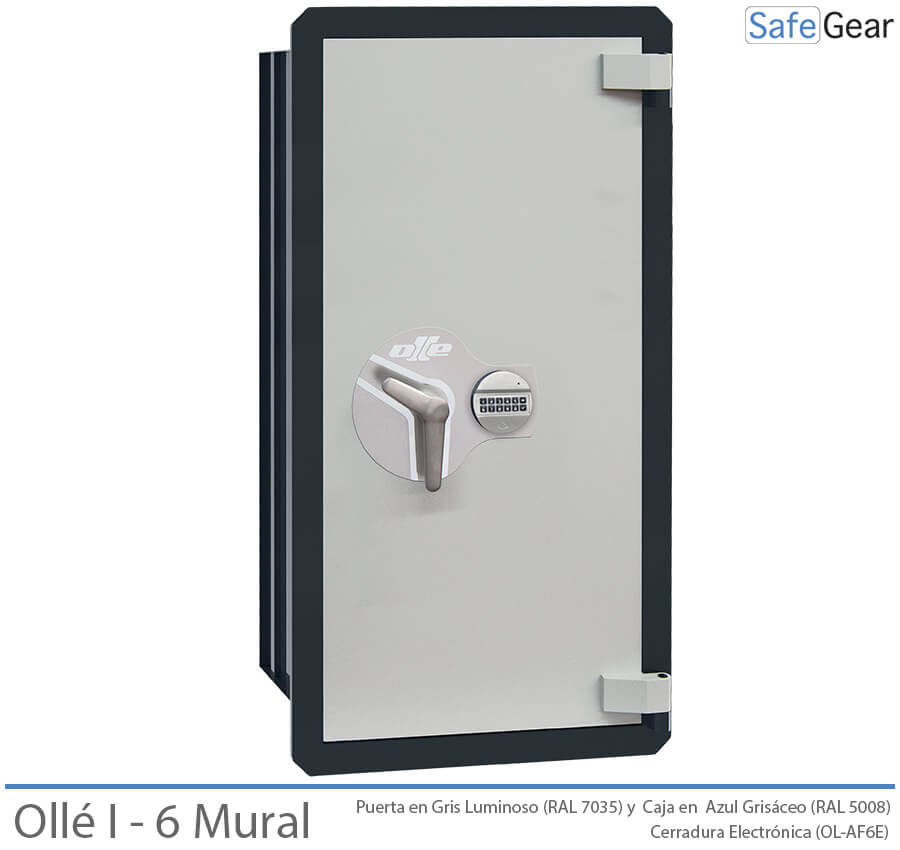 Ollé I-6 Grade 1 wall safe with electronic lock, door closed