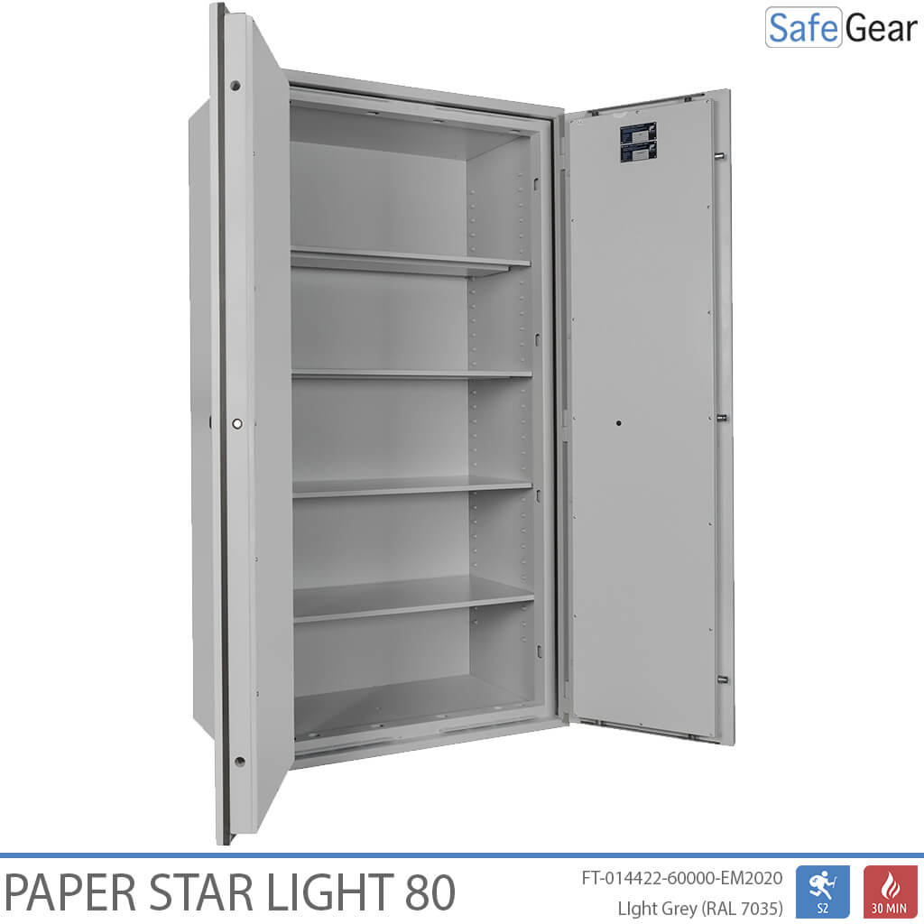 Paper Star Light 80 Dokumententresor – 55 Aktenordner – Einbruchschutz S2 / Feuerprüfung 30m
