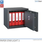 Caixa forta ignífuga Paper Star Light 3 - 5 classificadors - Prova de robatori de grau S2 / Prova de foc de 30 min