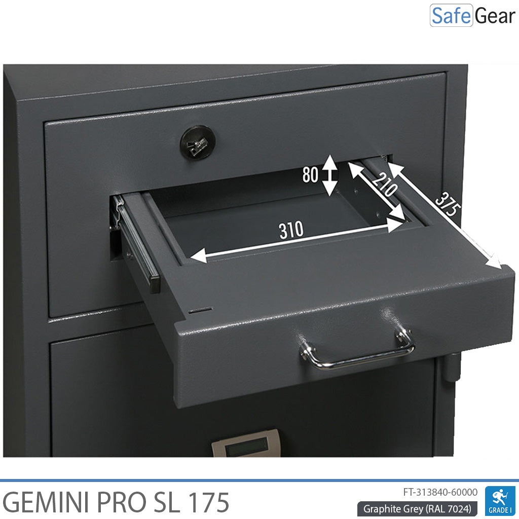 Caixa Forta De Depòsit Gemini Pro SL 175 (205 L) - Prova d’efracció D-I - Pany electrònic amb 9 codis d’usuari
