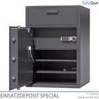 EINSATZ DEPOSIT SAFE SPECIAL WITH INTERNAL COMPARTMENT - 90 DEGREE DOOR OPEN