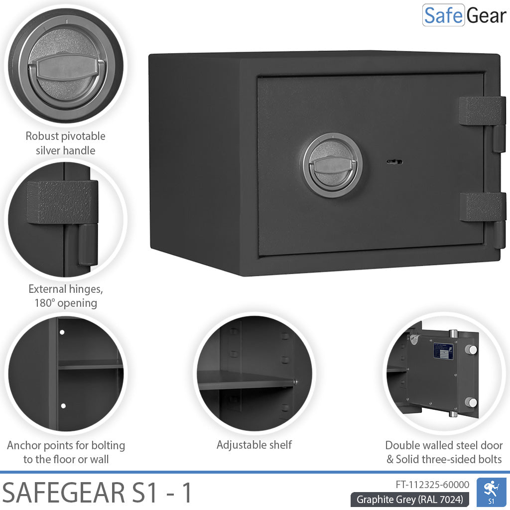 SafeGear SG 1 - Caixa forta de seguretat (34 Liters) - Grau de prova contra robatoris S1