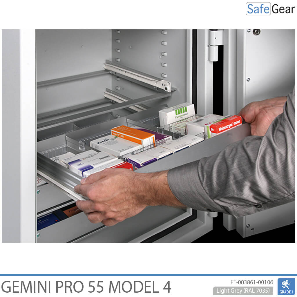 Caixa forta de farmàcia Gemini Pro 55 (292 litres) - 7 calaixos - 1 prestatge - Prova d’efracció Grau 1