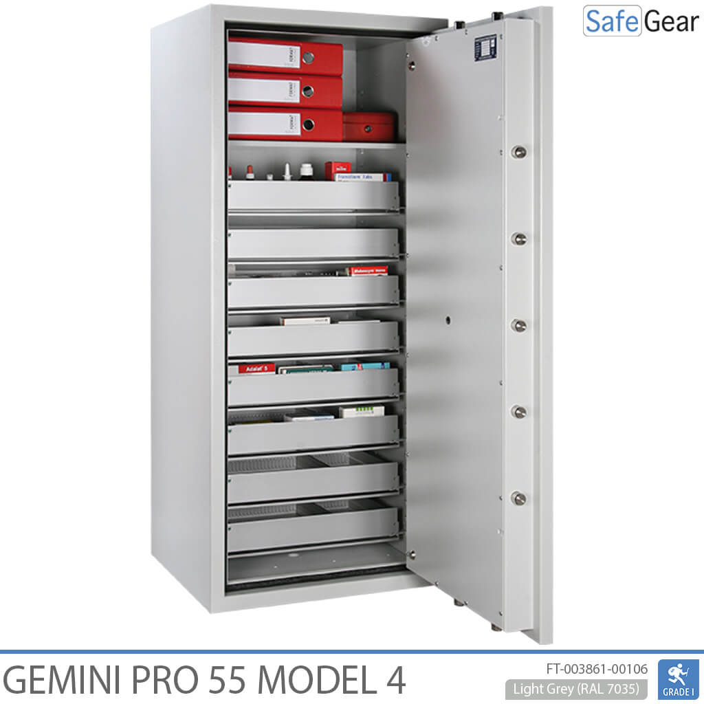 Caixa forta de farmàcia Gemini Pro 55 (292 litres) - 7 calaixos - 1 prestatge - Prova d’efracció Grau 1