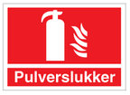 Pulverslukker - skilt - 210 x 297mm - Selvklæbende Vinyl