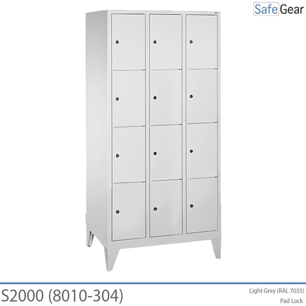 Armari d'emmagatzematge S2000 amb 3x4 compartiments (8010-304) - pany de cilindre