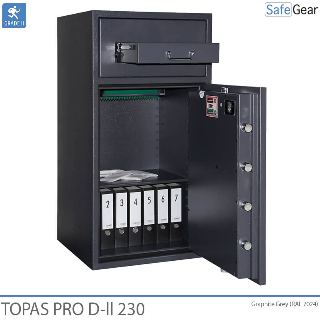 Topas Pro D-II 230 Caixa Forta De Depòsit (229 L) - Prova contra robatoris D-II - Pany Electrònic amb 9 codis d’usuari